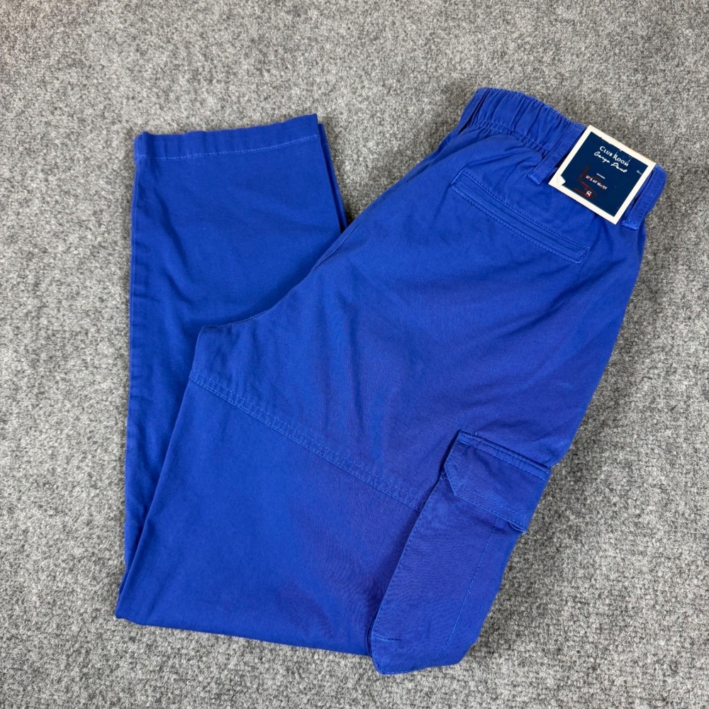 Club Room Mens Cargo Pants Cerulean Blue Elastic Waist Size Small New